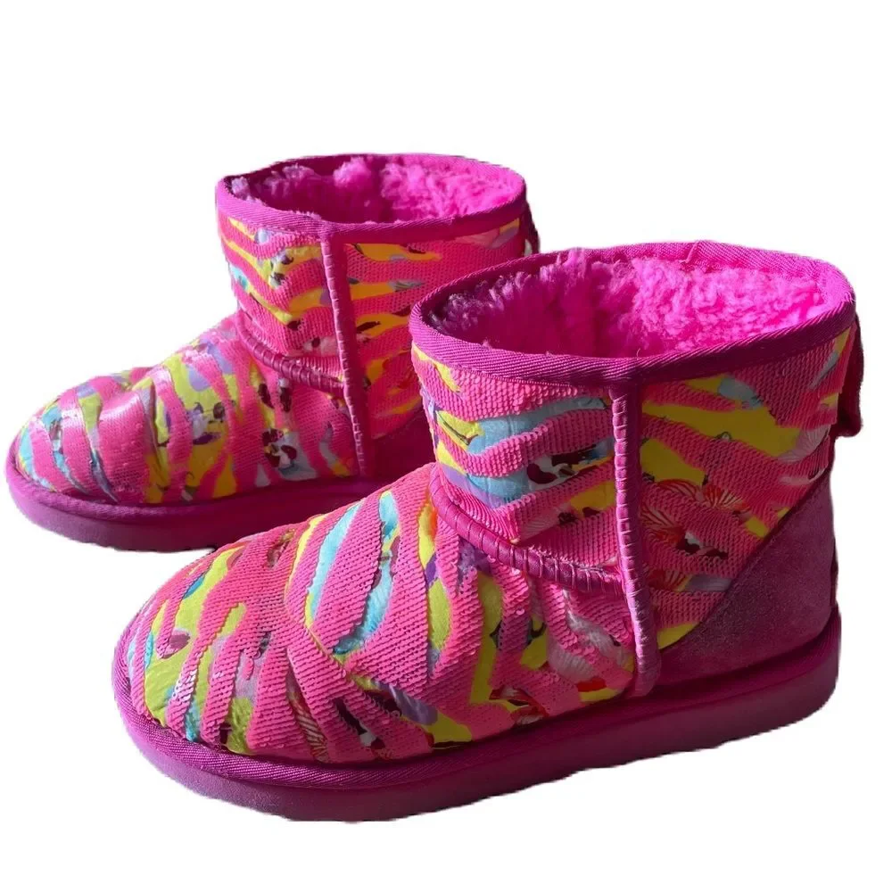 Ugg Women’s Classic Mini Tiger Flower Women's Boots Pink/Yellow (Size 8)